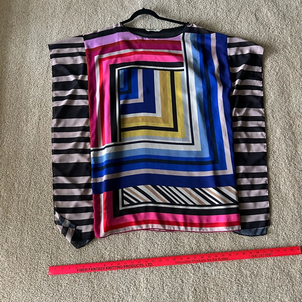 Trina Turk Theodora Sheer Patterned Tunic Caftan Dress - Picture 2 of 11